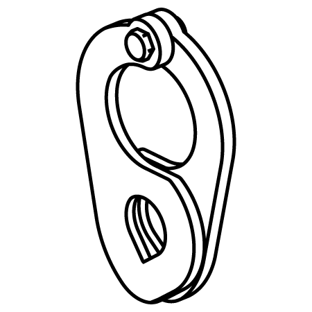 Durable steel mounting hook icon representing secure attachment