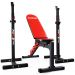K-Sport dumbbell rack black with red weight bench side view