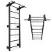 Metal fitness wall bars with pull-up bar, wall-mounted steel ladder for home gym training