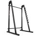 Freestanding black metal Squat Rack & Bench Press stand featuring multi-level safety hooks and an integrated pull-up bar