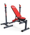 Barbell stands with weight bench