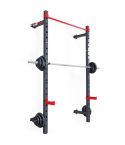 Foldable wall mount half rack with weights and dumbbells