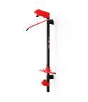 Complete cable pull tower for wall mounting with upper and lower pull mechanism, red-black