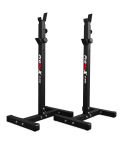 Adjustable Olympic barbell stand pair for weightlifting and strength training