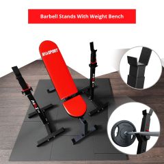 Barbell Stands With Weight Bench
