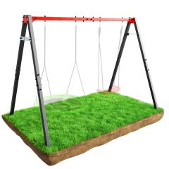 Double children's swing frame for the garden for nest swing