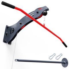 Lat pulldown station wall-mounted with weight holder