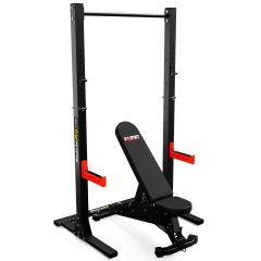 Adjustable weight bench with squat rack and pull-up bar by K-Sport