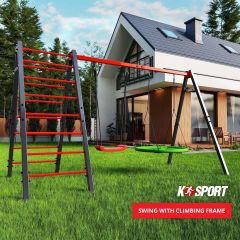 Swing with climbing frame