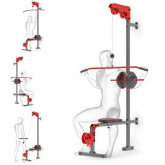 Lat Pull Tower With Bench Wall-Mounted Exercises