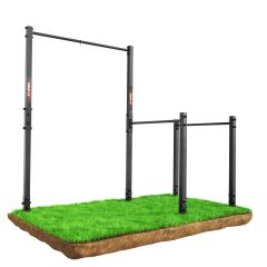Outdoor pull-up bar and dip station combo for backyard calisthenics and bodyweight training