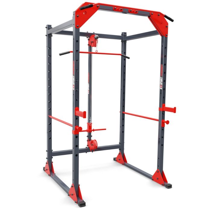 Power rack with lat sale pulldown