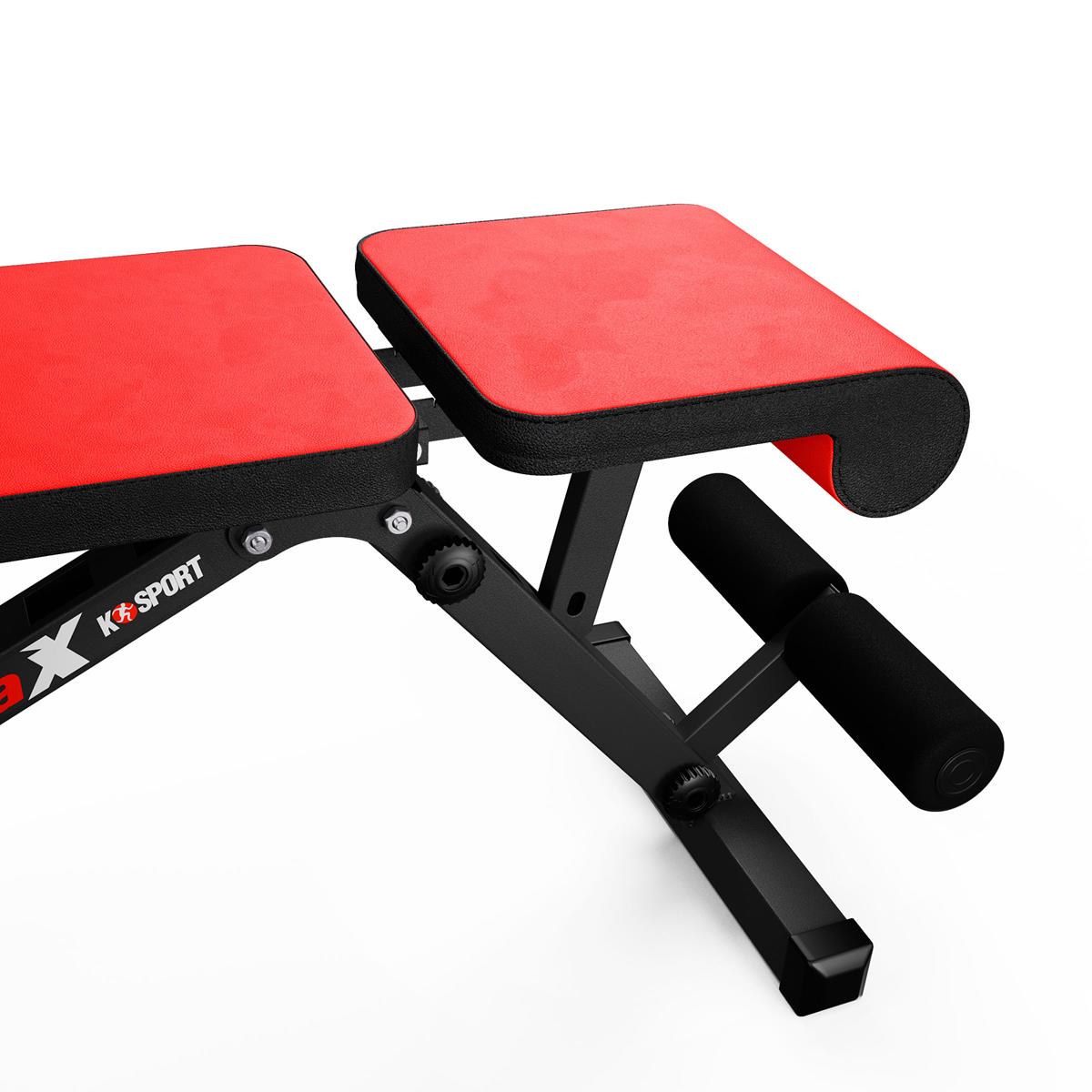 Close-up of the K-Sport ProMax bench's seating area and leg support