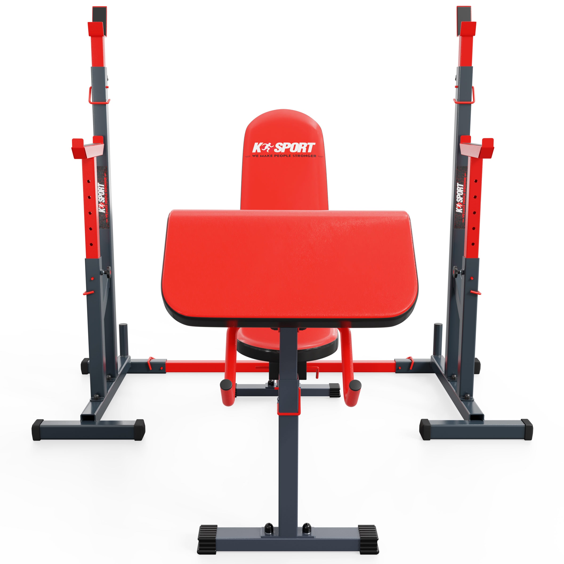 Adjustable Squat Rack, Weight Bench And Preacher Curl Set