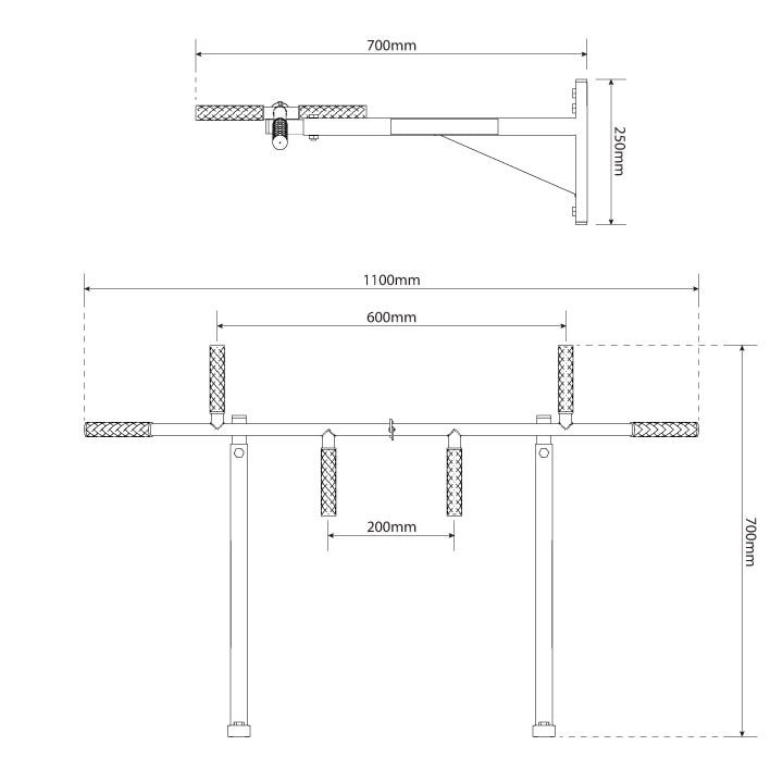 Adjustable Wall Mounted Chin Up Bar KSport UK