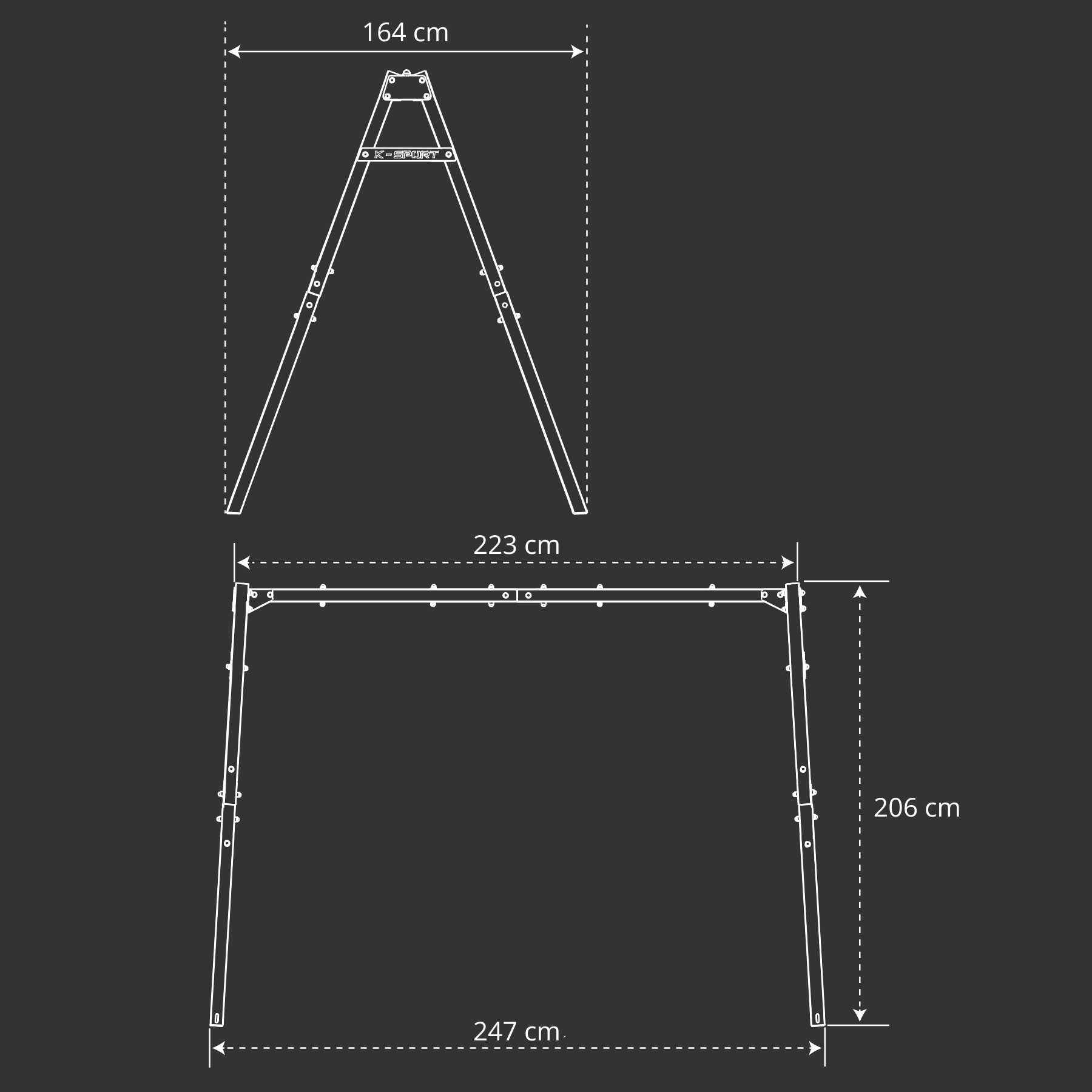 Technical specifications of the children's swing set