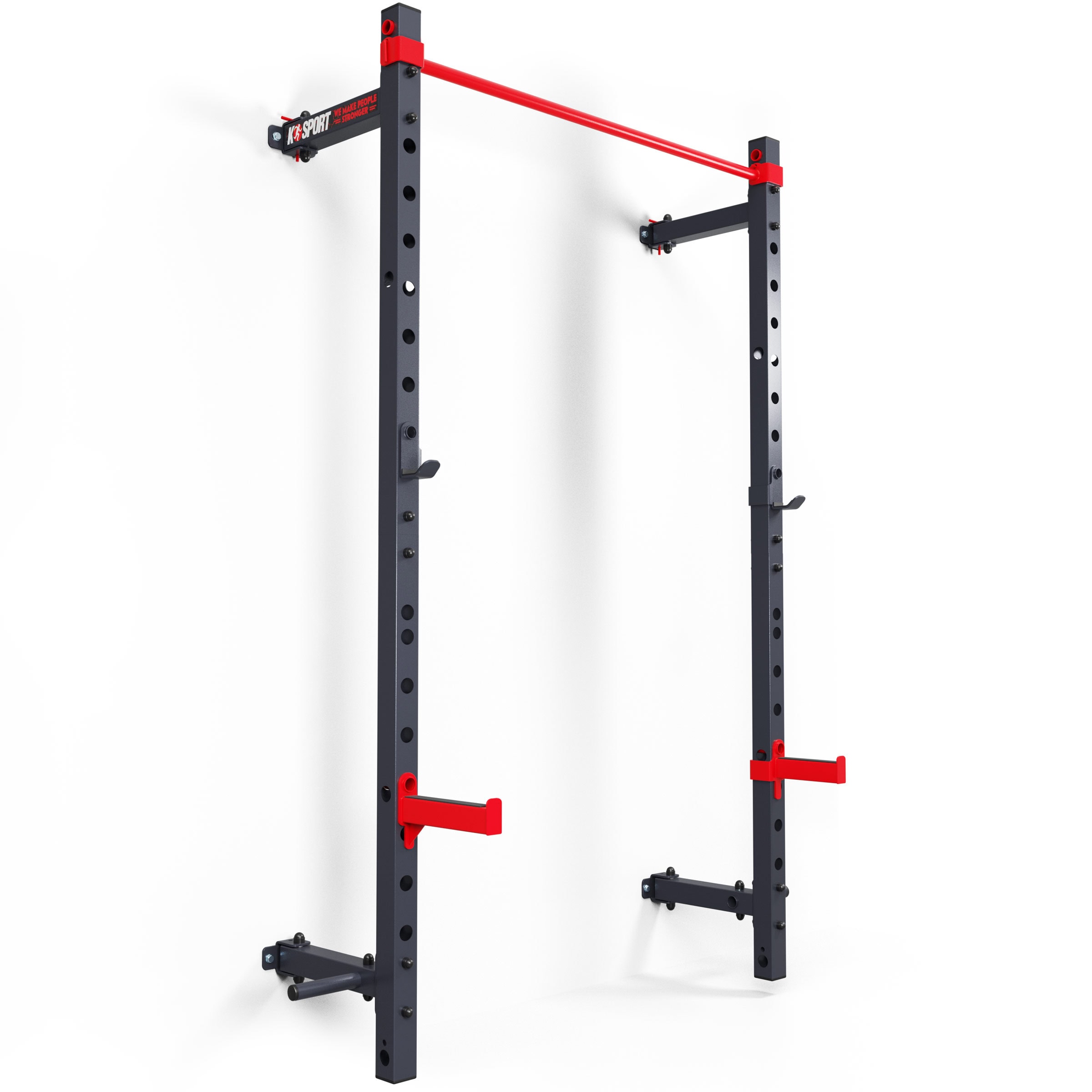 Foldable wall mount half rack