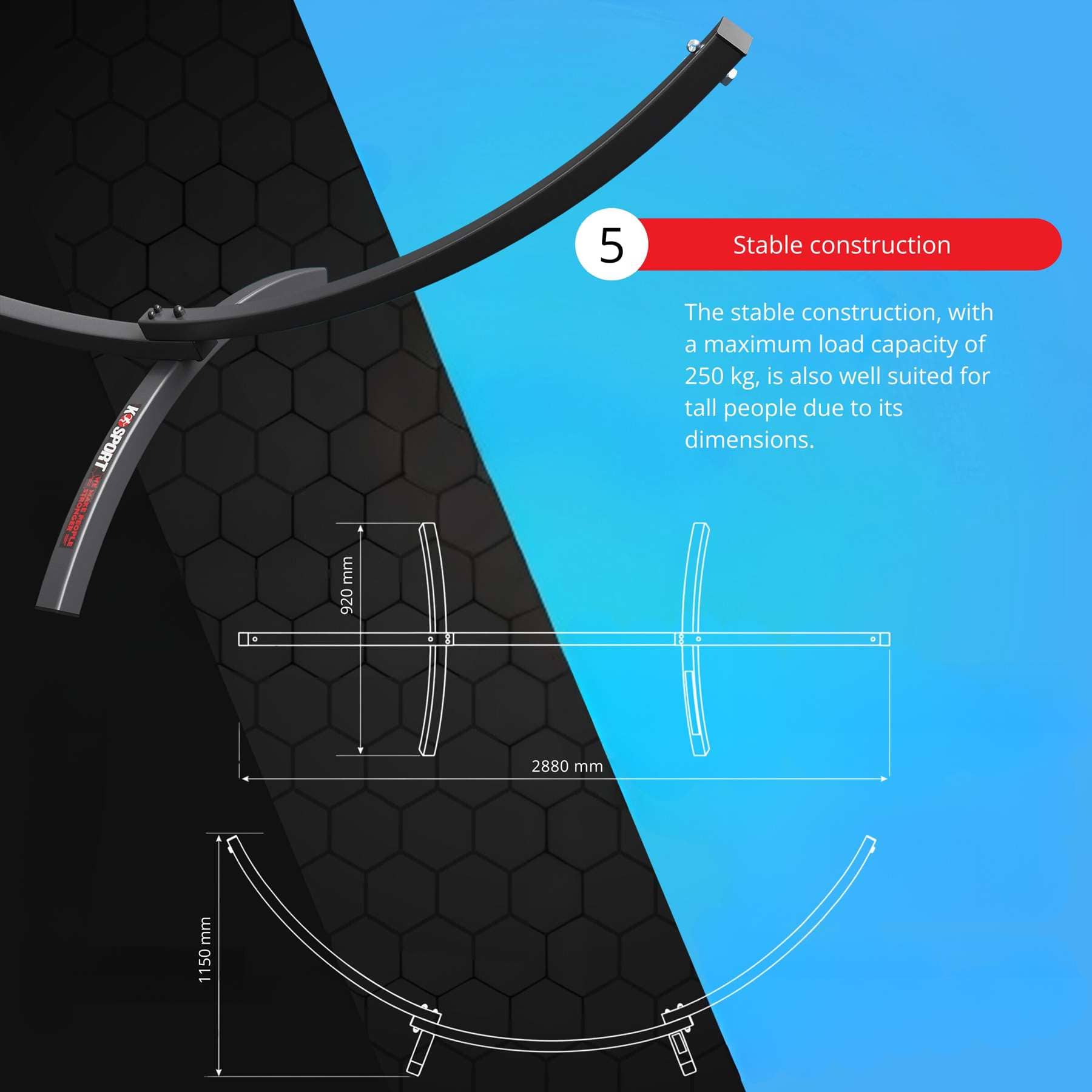 Hammock stand and dimension sketch
