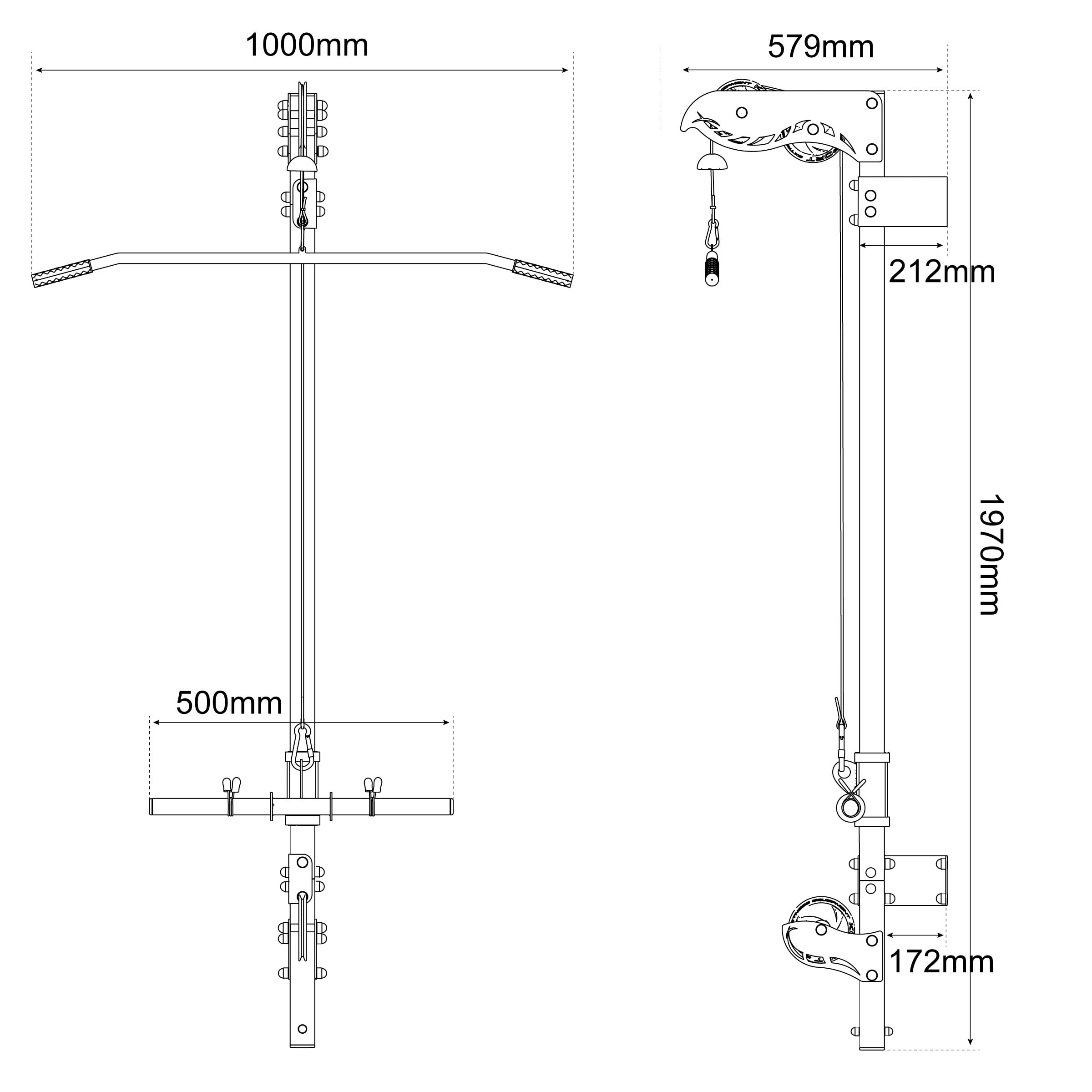 Technical Specifications - Lat Pull Down Station Wall-Mounted