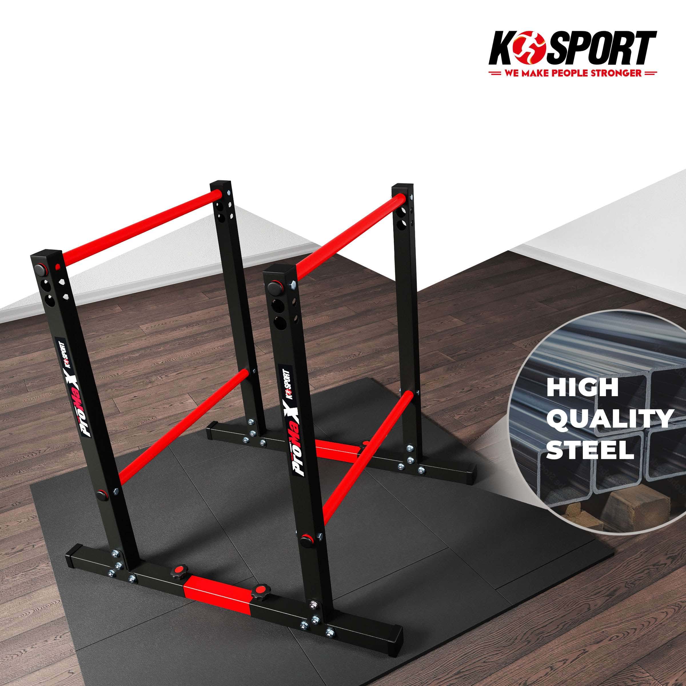 K-Sport Dip Bars made from high-quality steel with floor mat
