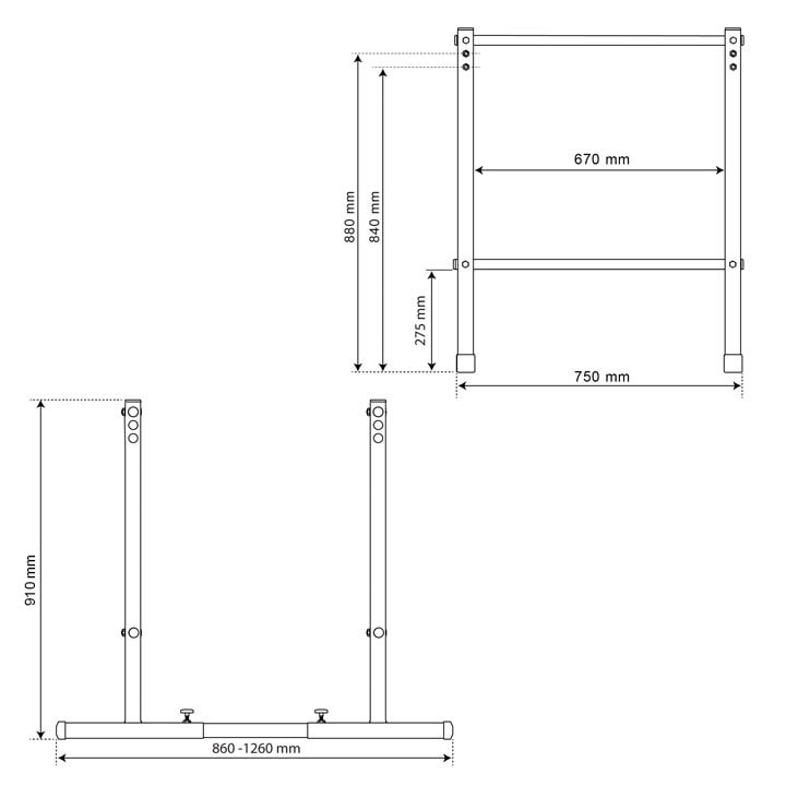 Technical Specifications - Parallel Dip Bars