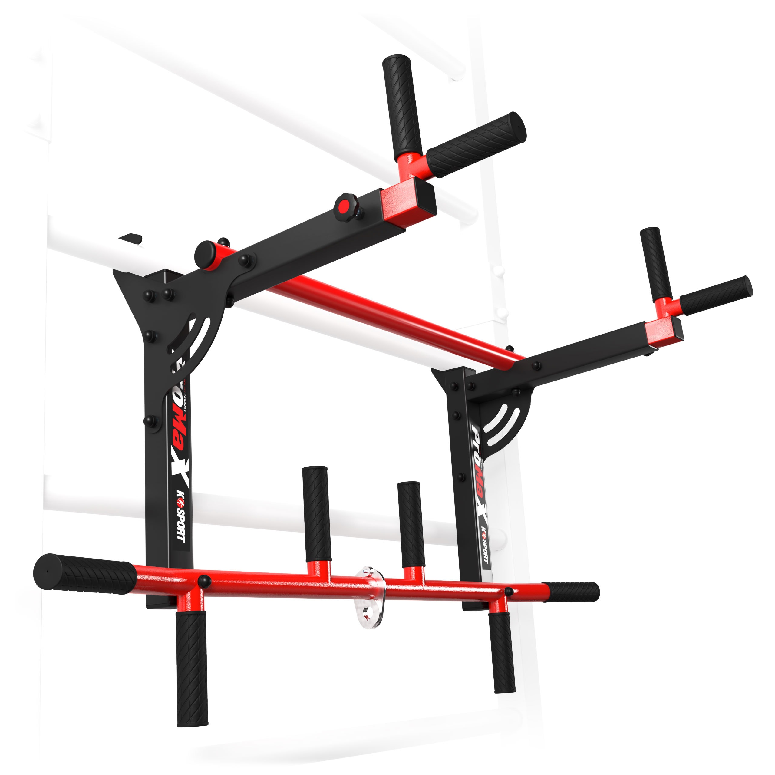 Dip station for Swedish ladder attachment, with additional grips