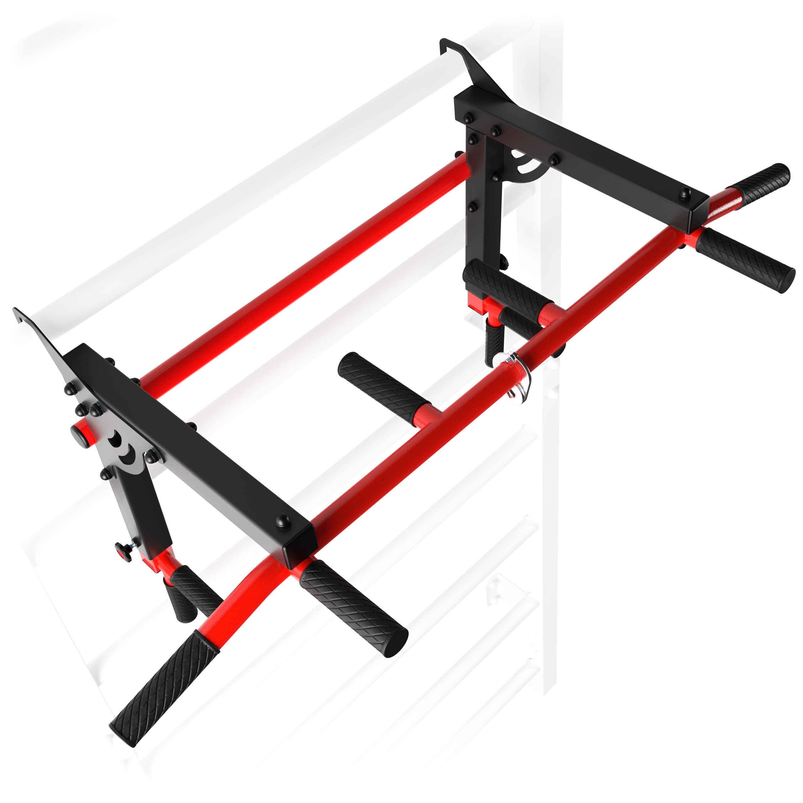 Top view of the pull-up bar for Swedish ladder, with multiple grip options