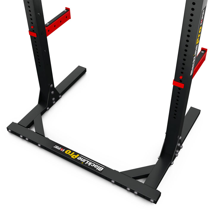 Base structure of a stable squat rack with BlackLine Pro branding