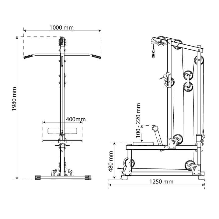 Technical Specifications - Stationary Lat Pulldown Machine - Home Lat Pulldown