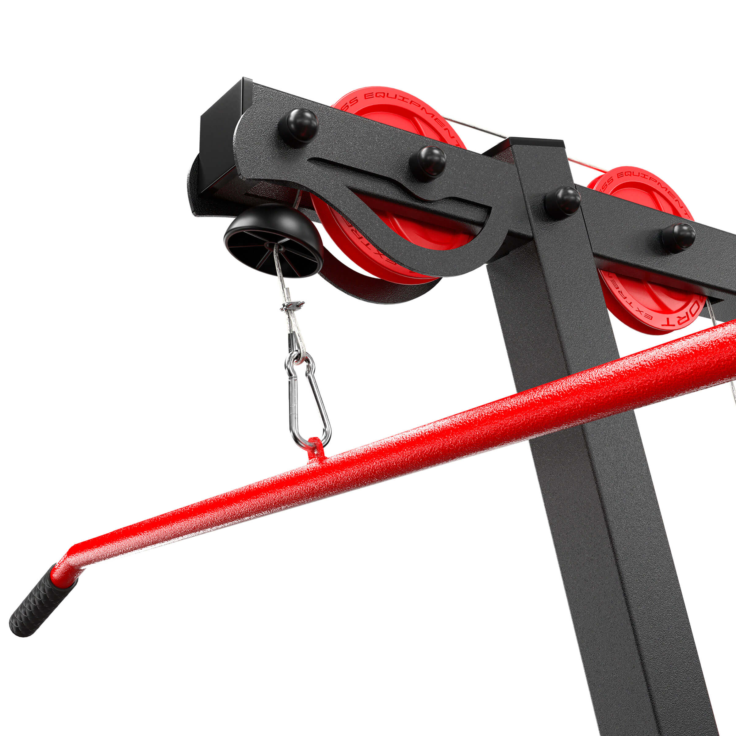 Upper pulley and lat bar of the K-Sport device, close-up