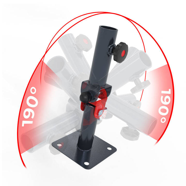 T bar row platform with radius of movement