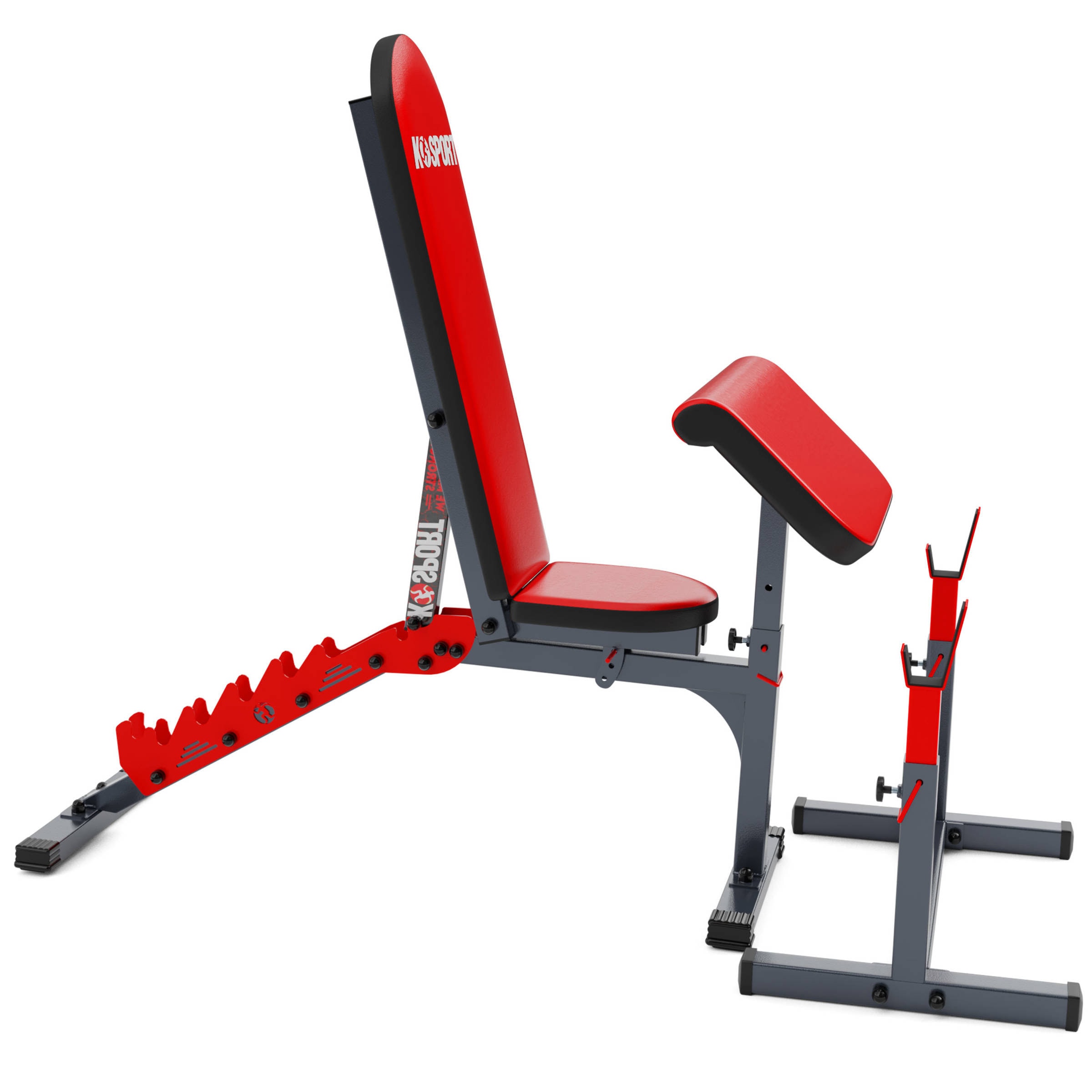 Weight Bench With Barbell Rack And Curl Pult KSport UK