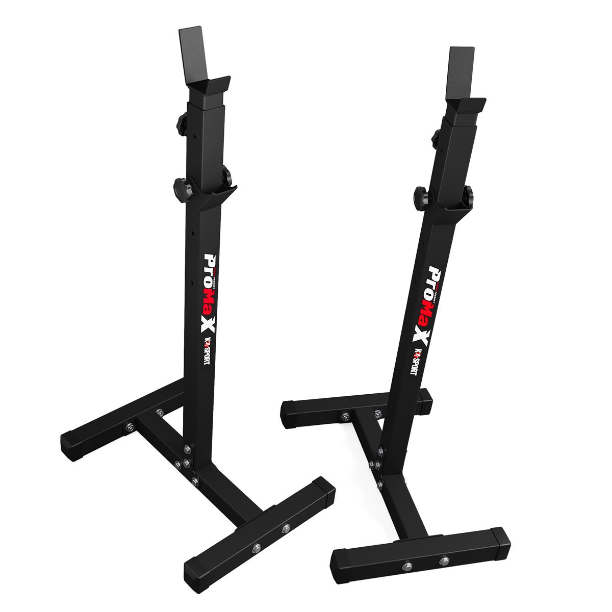 Pair of K-Sport adjustable weight racks in black with stable base support