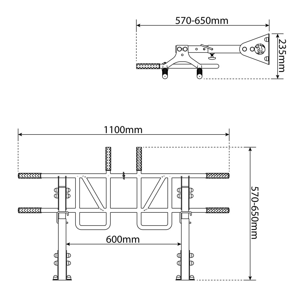 Technical Specifications - Multi-Grip Pull Up Bar - Monkey Bar