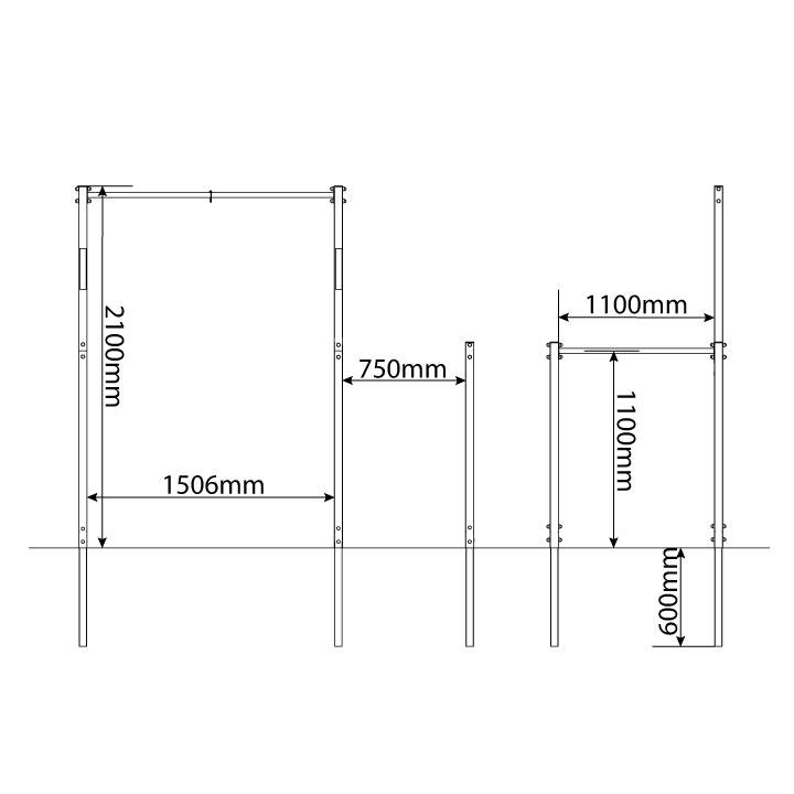 Outdoor Pull Up Bar Dip Station KSport UK