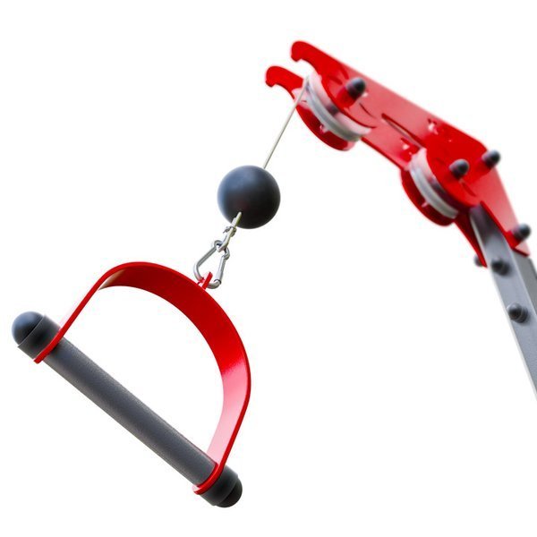 Single stirrup handle cable attachment with lat pull down