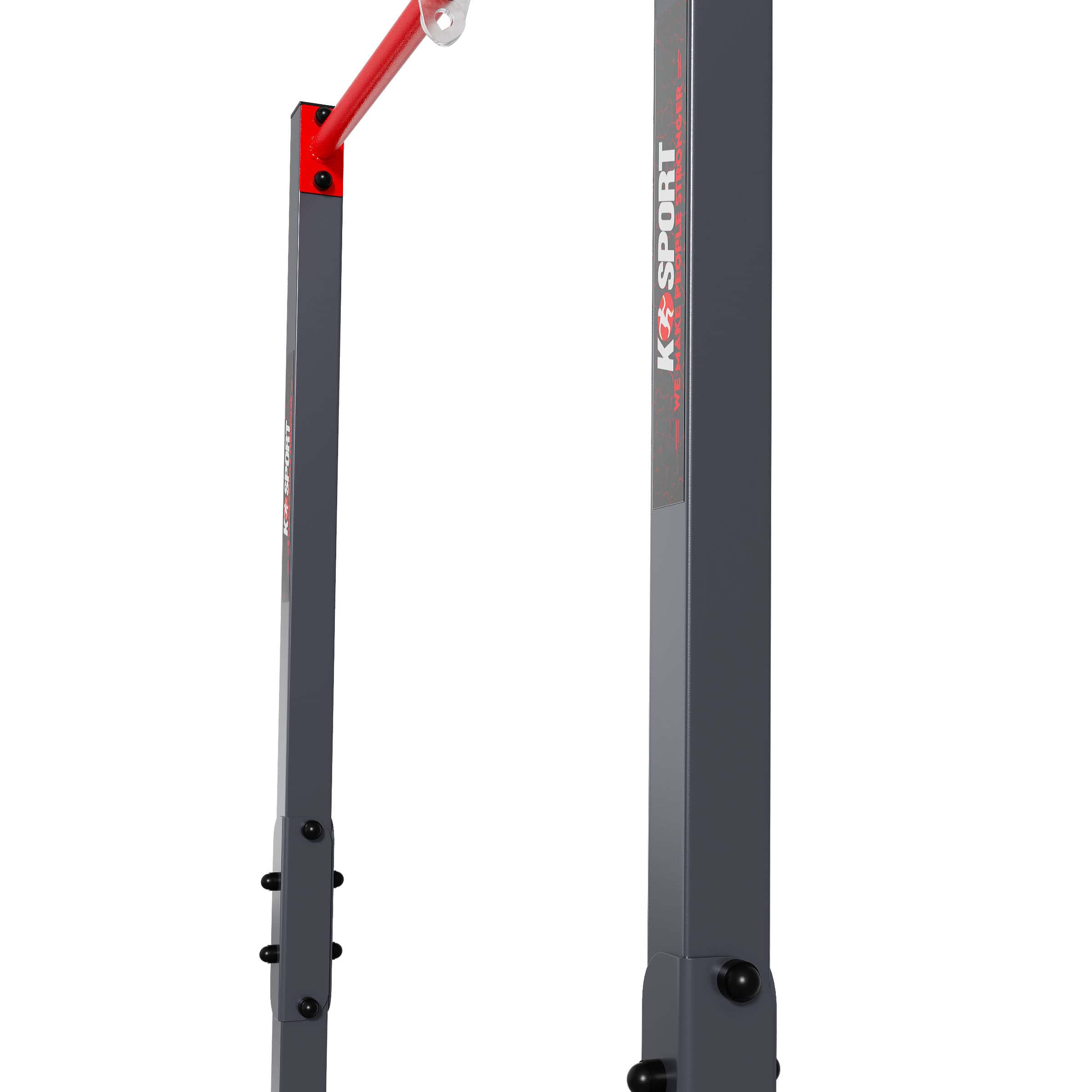 Close-up of side screws and brand logo on the K-Sport pull-up bar