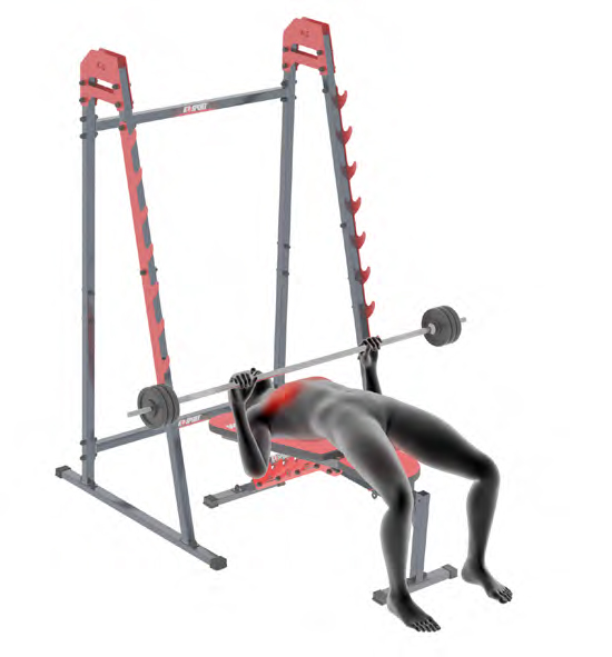 Dummy on Bench with Barbell - Negative Bench Press