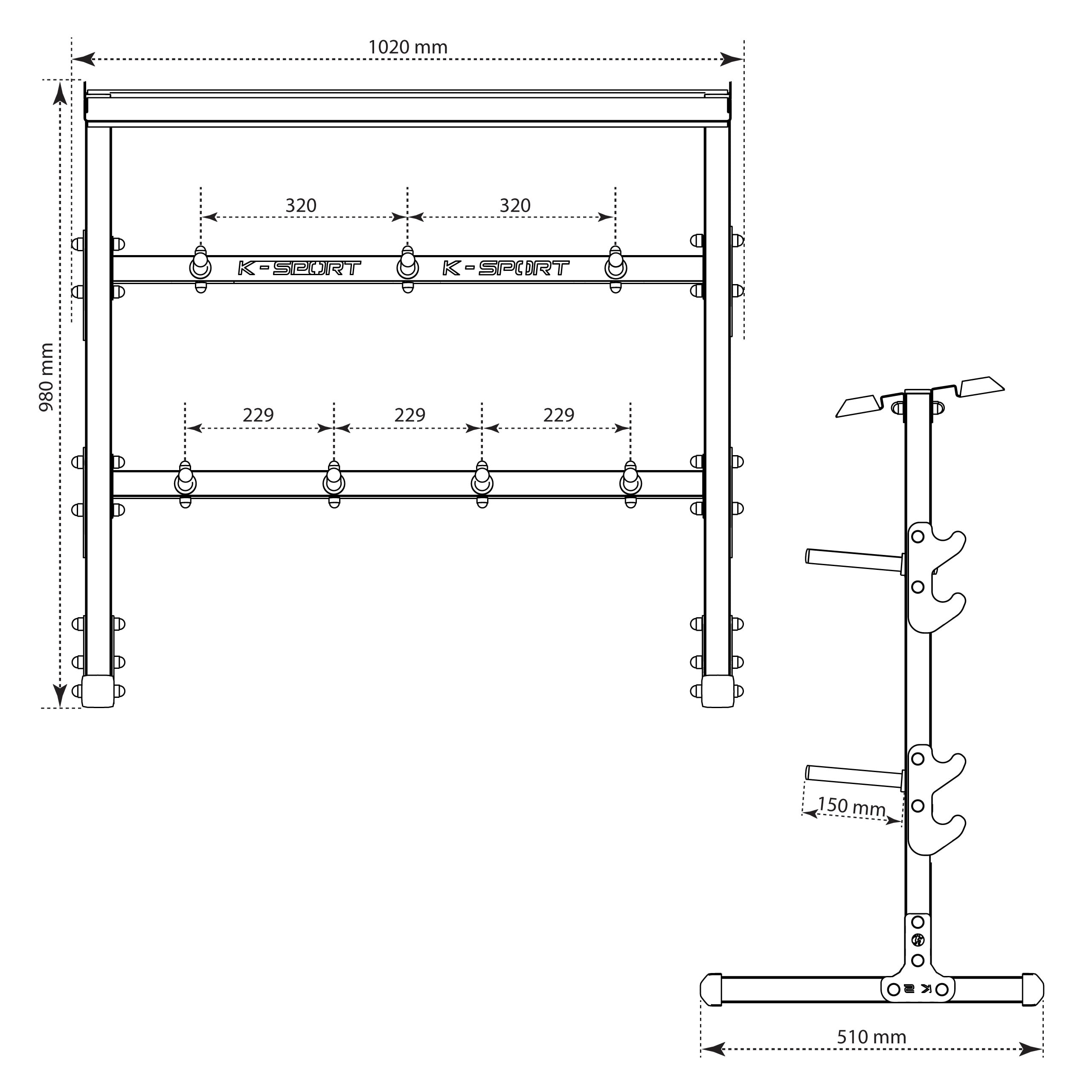 Weight Rack & Dumbbell Storage KSport UK